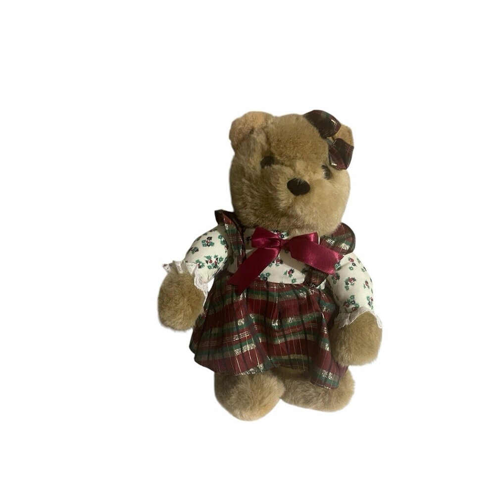Telco Creations Plush Holiday Bear Corduroy skirt 14” Rare!